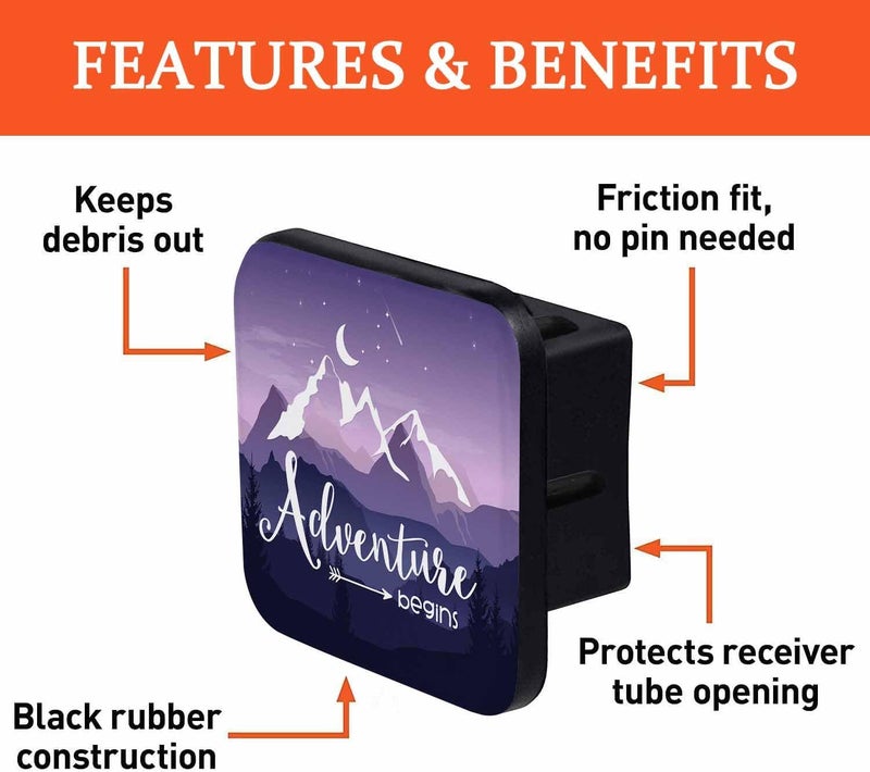 Swono 2” Trailer Hitch Tube Cover Plug Cap Rubber,2 Inch Receiver Tube Trailer Hitch Plug Hitch Cover(1 Pack,Purple Mountain) - Image 5